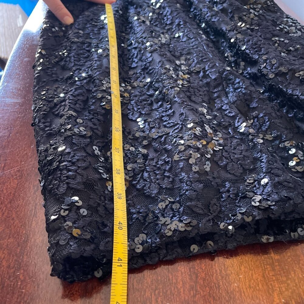 Marie St. Claire Vintage Black Sequin Floral Lace Formal Dress Size 8 Gothic - Picture 12 of 13